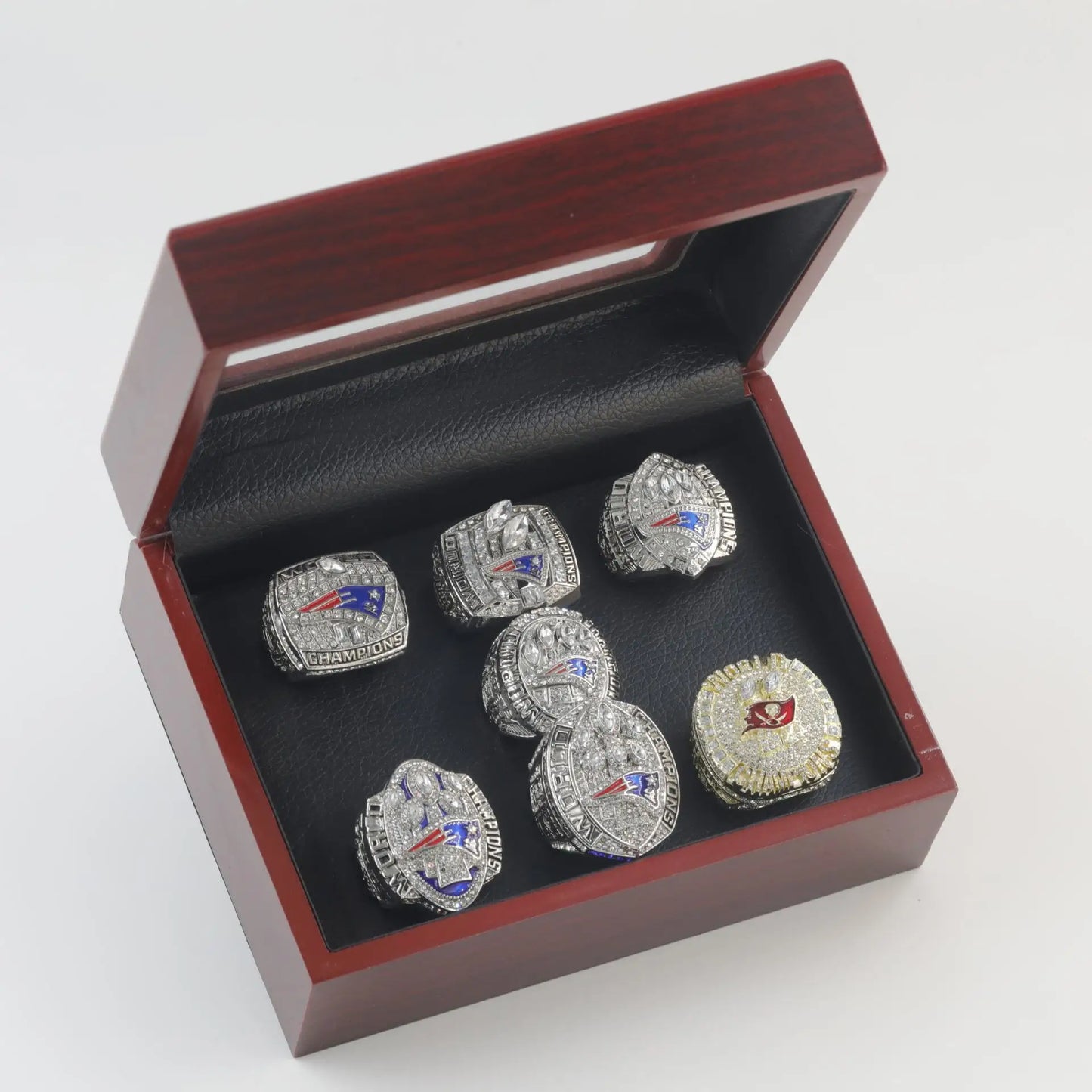 6 pcs/set of American Football Championship ring set Souvenir Gift Friend Ring Gift Fan souvenir ring