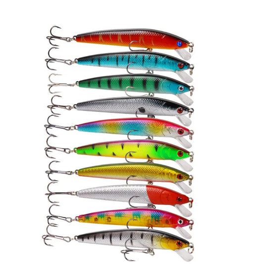 10Pcs Long Tail Minnow Lure