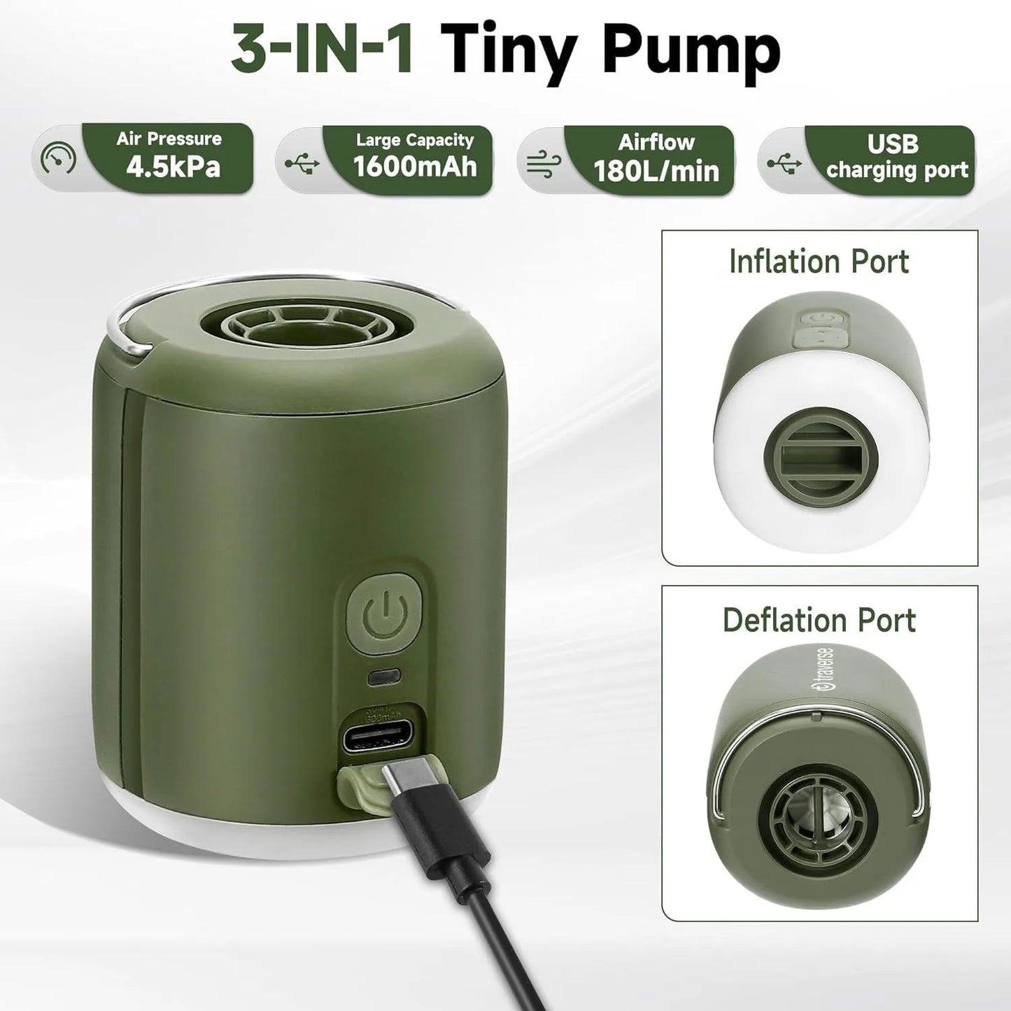 Nano Inflatable Pump with Built-In Lantern