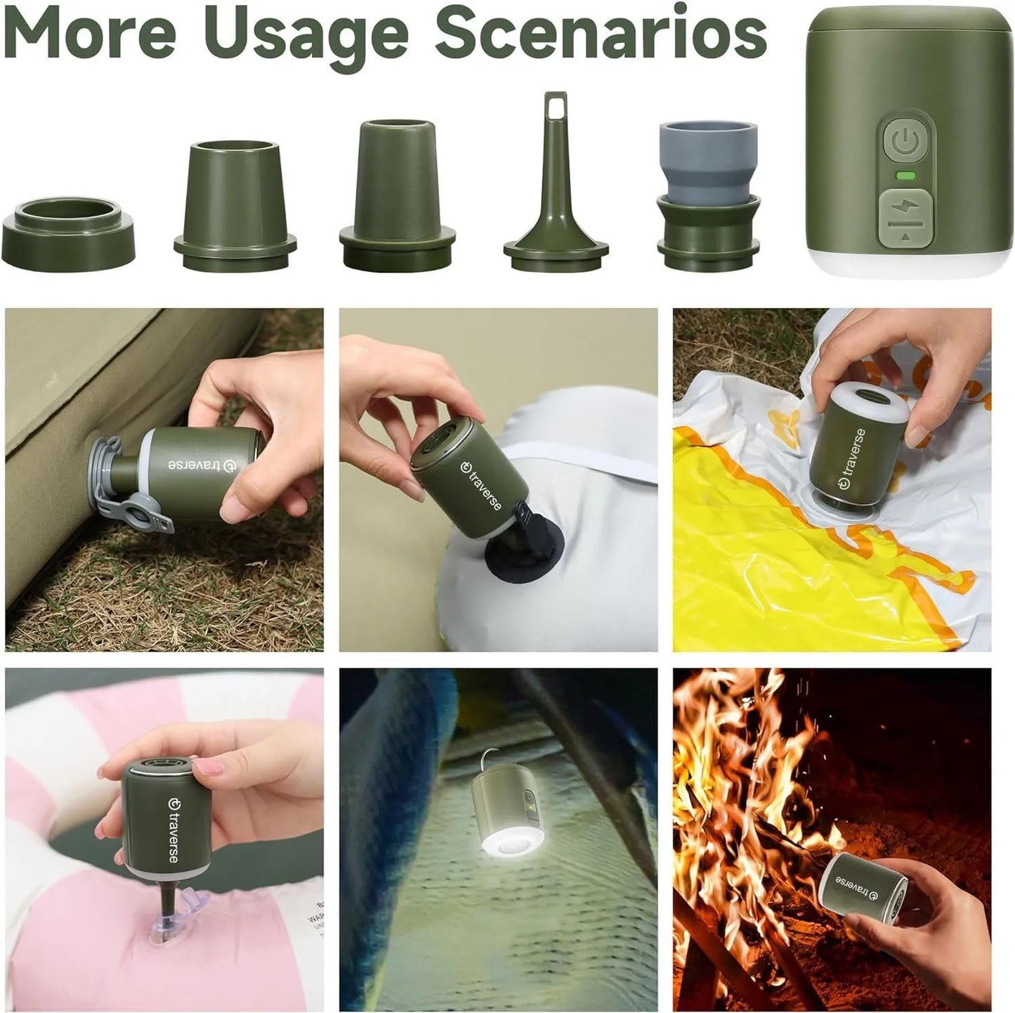 Nano Inflatable Pump with Built-In Lantern