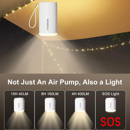 Mini Inflator Pump Light Inflate Deflate Portable Electric Air Pump for Air Mattresses Beds Swimming Ring Outdoor Camping Pump