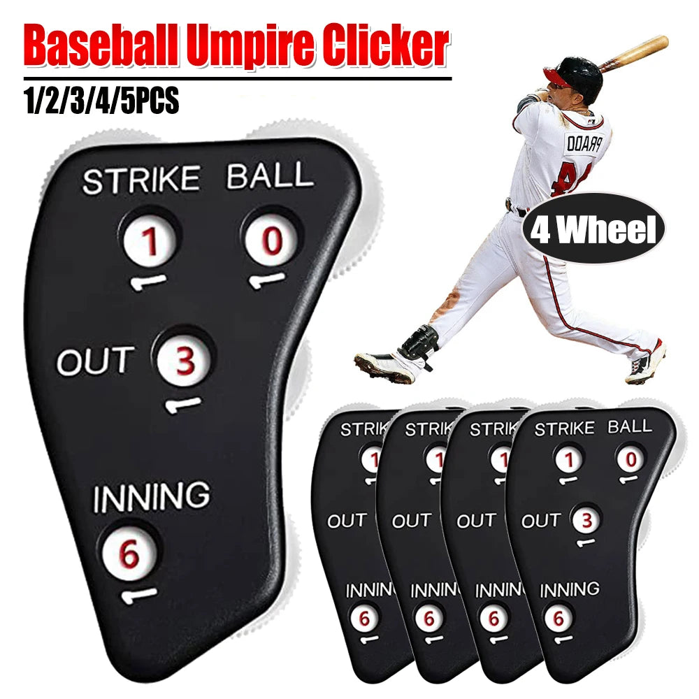 1-5pcs Umpire Gear 4 Wheel Baseball Umpire Clicker Handheld Baseball Softball Game Counter Referee Indicator Baseball Clicker
