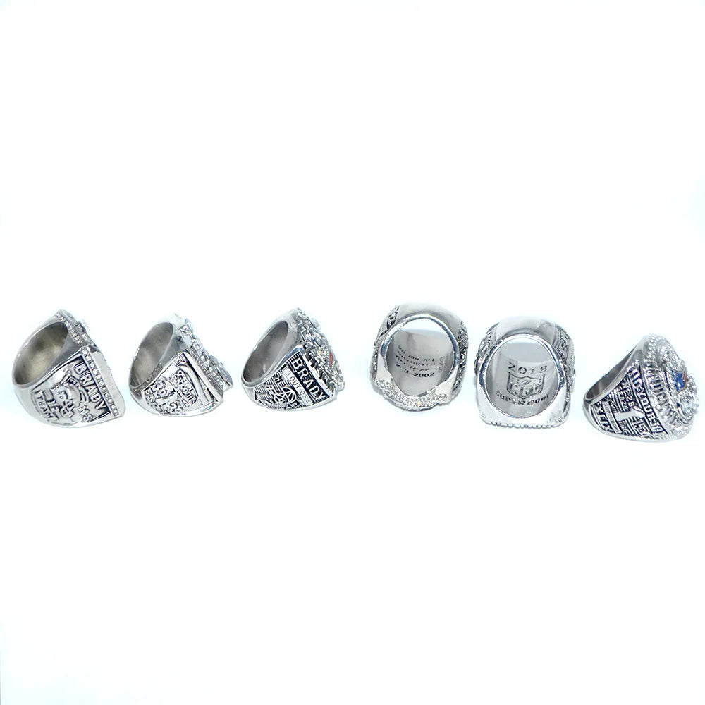 6 pcs/set of American Football Championship ring set Souvenir Gift Friend Ring Gift Fan souvenir ring
