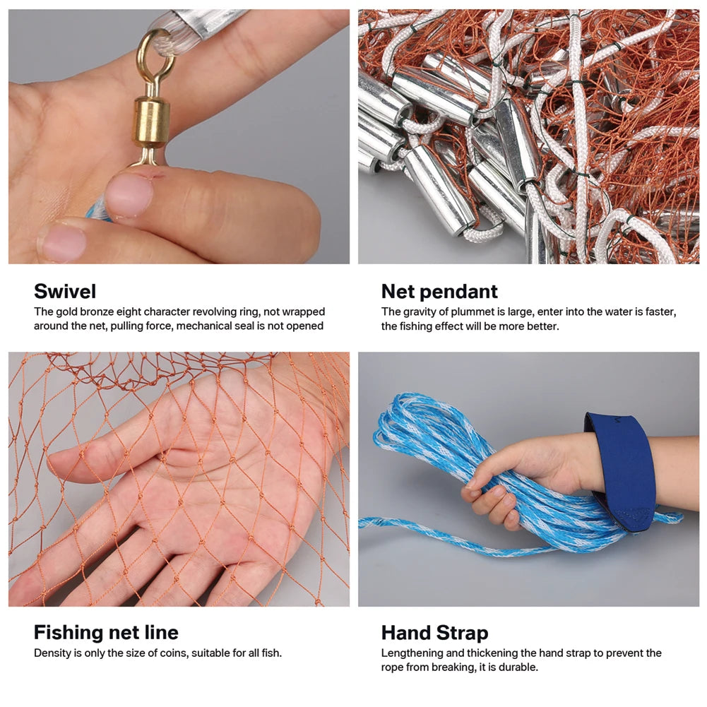 Hand Cast Net Easy Throw 3.6/4.8M