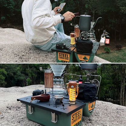 Folding Table Top Heavy Duty Mini Shelf Metal Aluminum Alloy for Stanley Lunch Box 9.4L Camping Gear