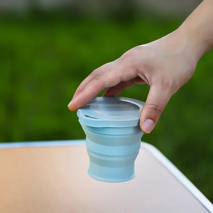 Outdoors Silicone Folding Cup with Hanging Hole Creative Water Cup Travel Portable Washing Cup Fashion Travel Silicone Cup