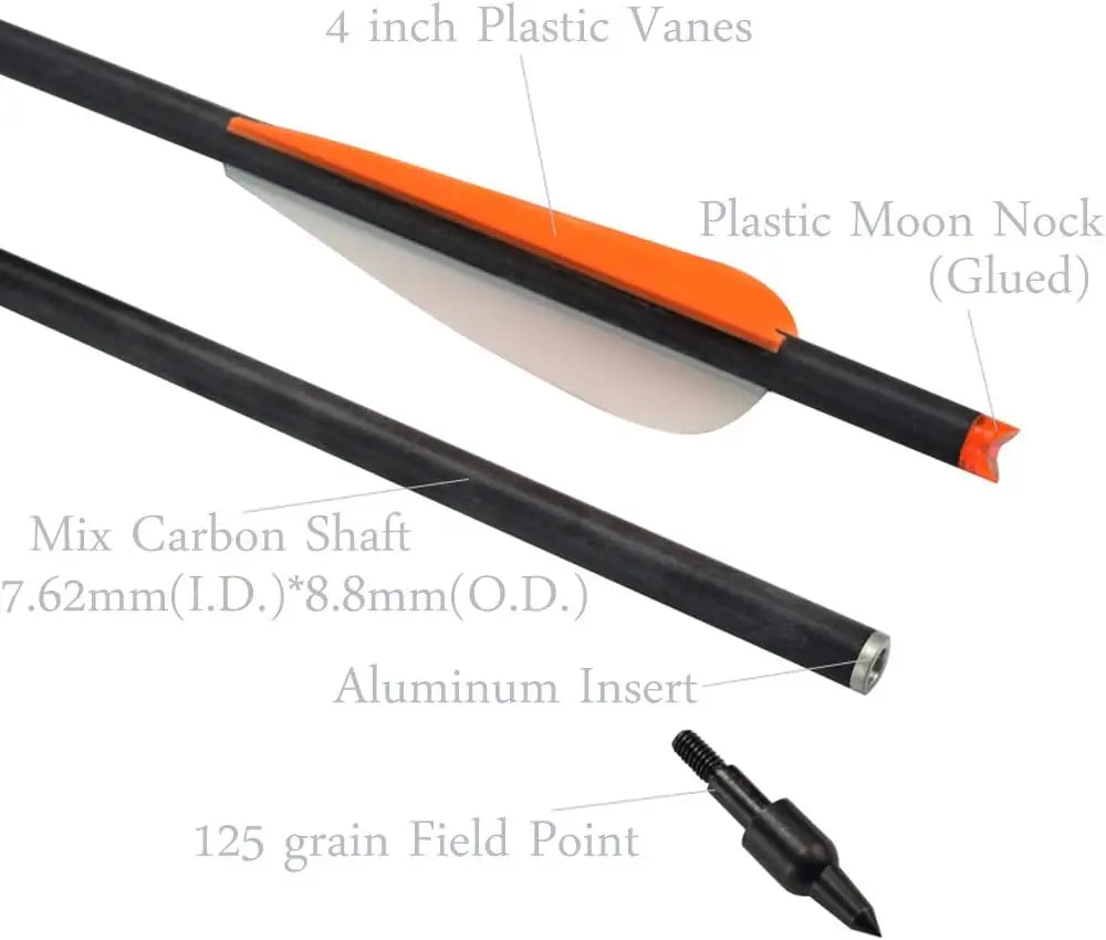 NIKA ARCHERY Crossbow Bolts for Target Hunting Outdoor Sport, 12 Pieces