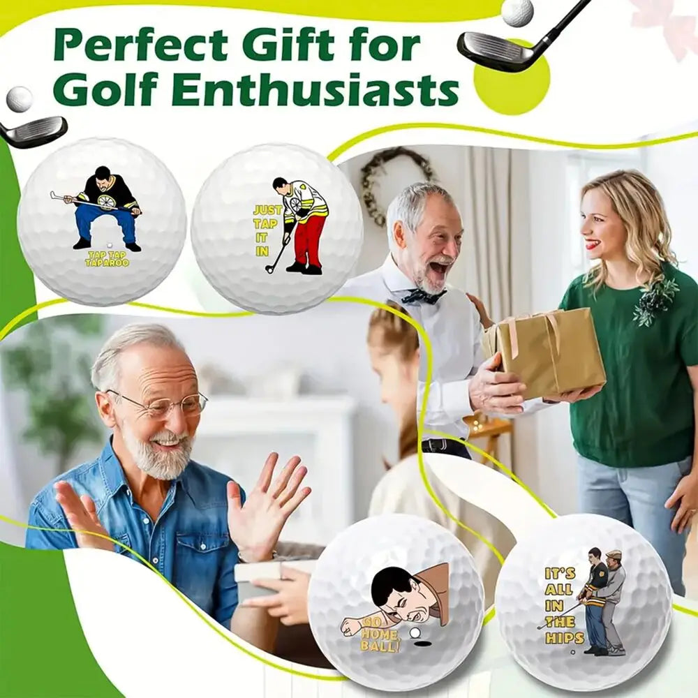 4 Funny Golf Balls Gift Set