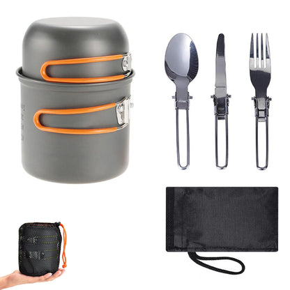Portable Camping Cookware Set with Utensils