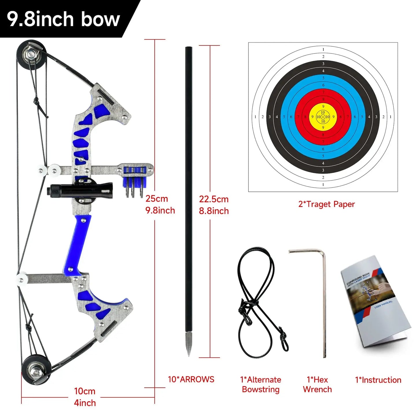 Mini Archery Bow Set 9.8"