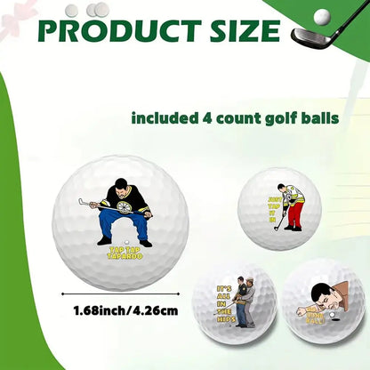 4 Funny Golf Balls Gift Set