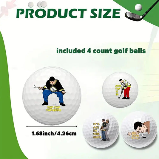 4 Funny Golf Balls Gift Set