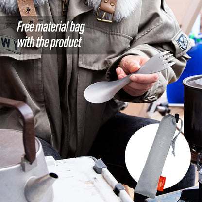 2Pcs Titanium Spork Spoon Fork Knife