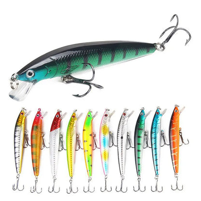 10Pcs Long Tail Minnow Lure