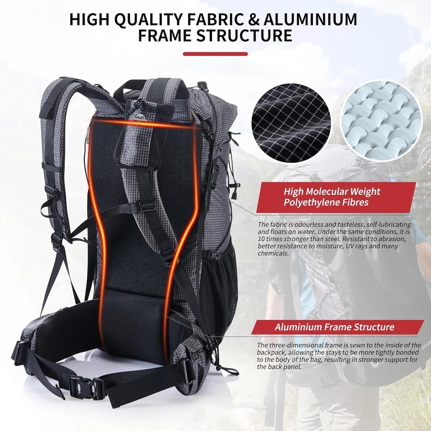 Outdoor Mountain Backpack 60+5L