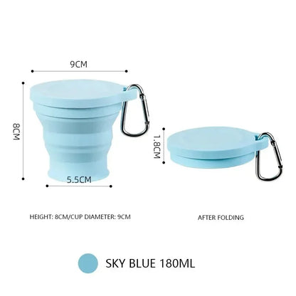 Outdoors Silicone Folding Cup with Hanging Hole Creative Water Cup Travel Portable Washing Cup Fashion Travel Silicone Cup