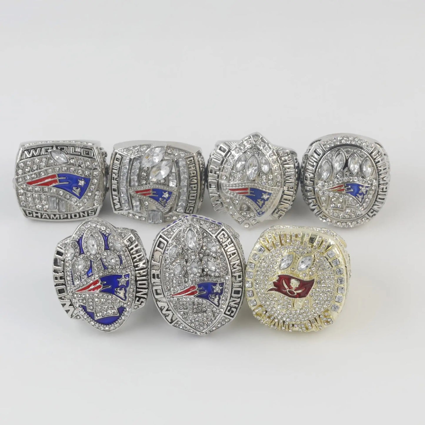6 pcs/set of American Football Championship ring set Souvenir Gift Friend Ring Gift Fan souvenir ring