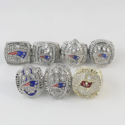 6 pcs/set of American Football Championship ring set Souvenir Gift Friend Ring Gift Fan souvenir ring
