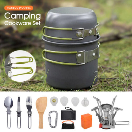 Portable Camping Cookware Set with Utensils