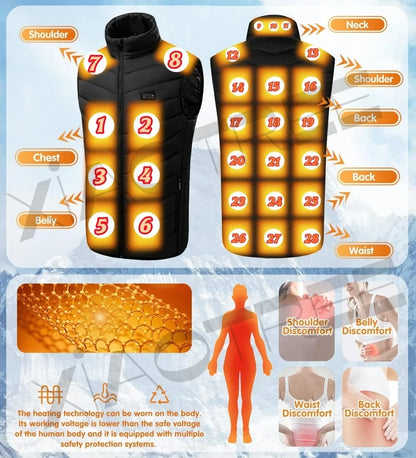 Heated Vest Men Jacket  Womens  Usb