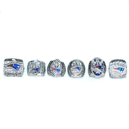 6 pcs/set of American Football Championship ring set Souvenir Gift Friend Ring Gift Fan souvenir ring