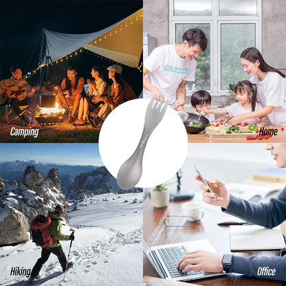 2Pcs Titanium Spork Spoon Fork Knife